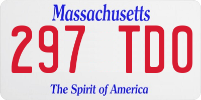 MA license plate 297TD0