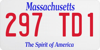 MA license plate 297TD1