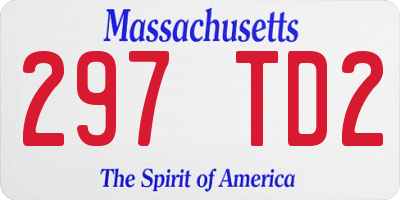 MA license plate 297TD2