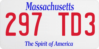 MA license plate 297TD3