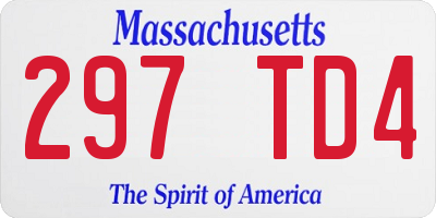 MA license plate 297TD4