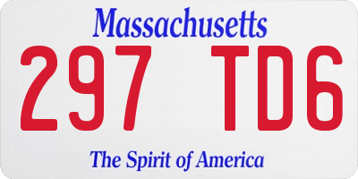 MA license plate 297TD6