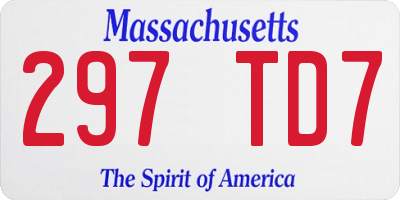 MA license plate 297TD7
