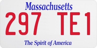 MA license plate 297TE1