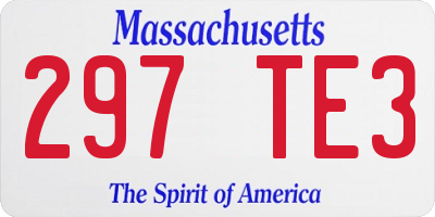 MA license plate 297TE3