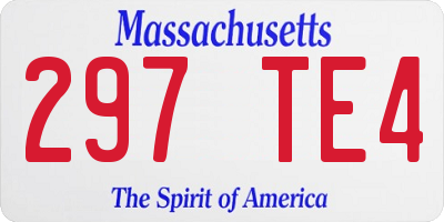 MA license plate 297TE4