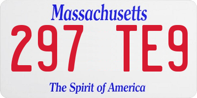 MA license plate 297TE9
