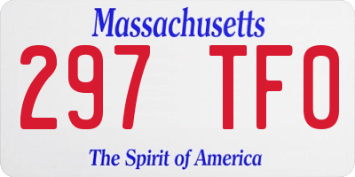 MA license plate 297TF0
