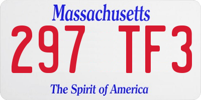 MA license plate 297TF3