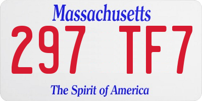 MA license plate 297TF7