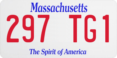 MA license plate 297TG1