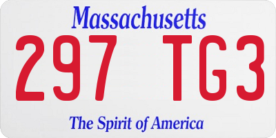 MA license plate 297TG3