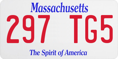 MA license plate 297TG5