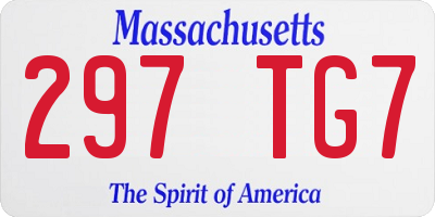 MA license plate 297TG7
