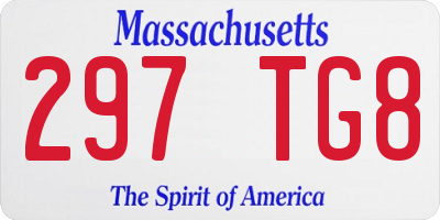 MA license plate 297TG8