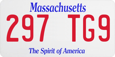 MA license plate 297TG9