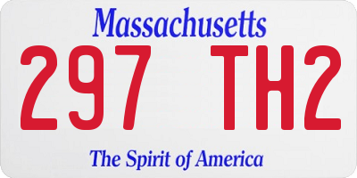 MA license plate 297TH2