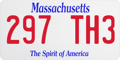 MA license plate 297TH3