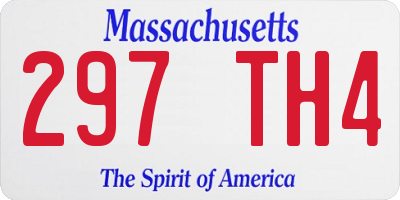 MA license plate 297TH4