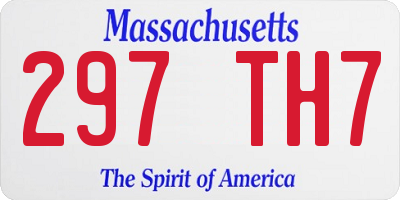 MA license plate 297TH7