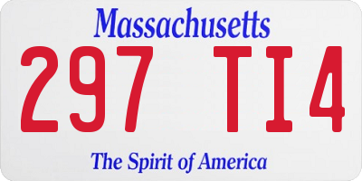 MA license plate 297TI4