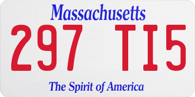 MA license plate 297TI5