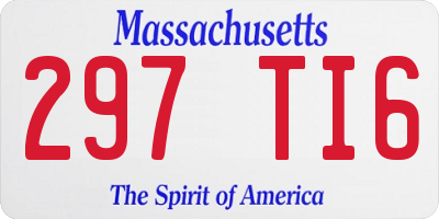 MA license plate 297TI6