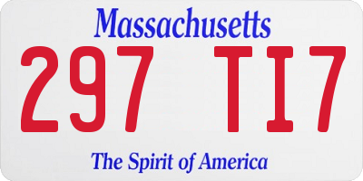 MA license plate 297TI7