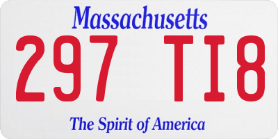 MA license plate 297TI8