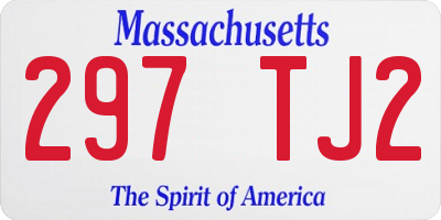 MA license plate 297TJ2