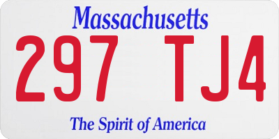 MA license plate 297TJ4