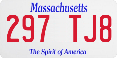 MA license plate 297TJ8