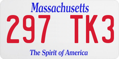 MA license plate 297TK3