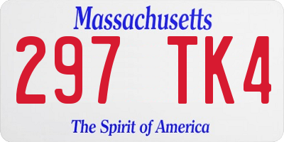 MA license plate 297TK4
