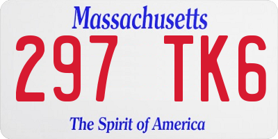 MA license plate 297TK6