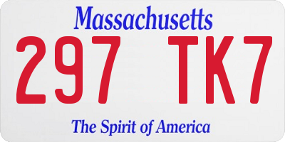 MA license plate 297TK7