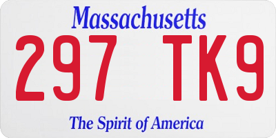 MA license plate 297TK9