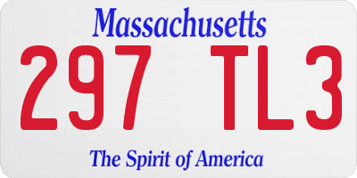 MA license plate 297TL3