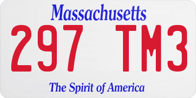 MA license plate 297TM3