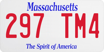 MA license plate 297TM4