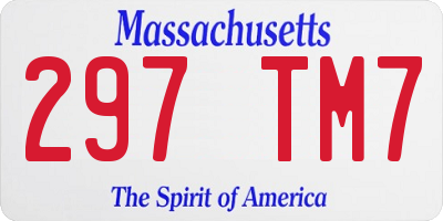 MA license plate 297TM7