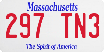 MA license plate 297TN3