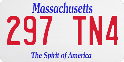 MA license plate 297TN4