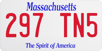MA license plate 297TN5