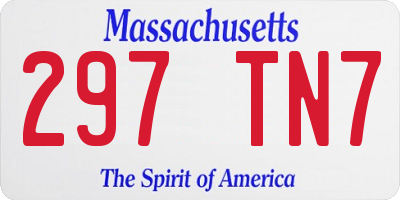 MA license plate 297TN7