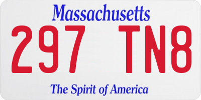 MA license plate 297TN8