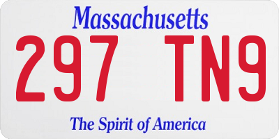 MA license plate 297TN9