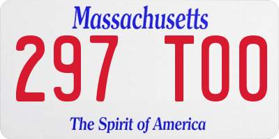 MA license plate 297TO0