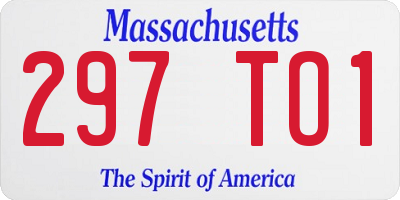 MA license plate 297TO1