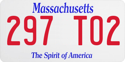 MA license plate 297TO2